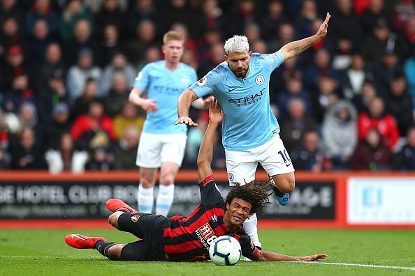 Ake's display typified in this photo - putting his body on the line to deny Aguero and more on many occasions